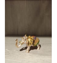 Swarovski Taşlı Fil Mücevherlik / Dekoratif Biblo (Beyaz)