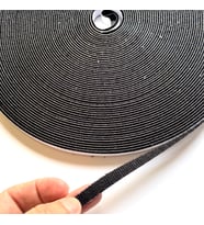 1 Cm Arkası Yapışkanlı Cırt Cırtlı Bant Şerit 25 metre (Siyah veya Beyaz) (Siyah)
