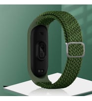Xiaomi Mi Band 5 Uyumlu Kordon Örgü İşlemeli Yumuşak Hasır KRD-49 Kayış