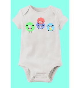 Unisex Bebek Beyaz Organik Baskılı Pamuklu Body