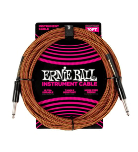 Ernie Ball P06468 Braided Instrument Cable Pumpkin Pie Enstrüman Kablosu (3 metre)