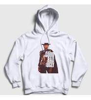 Presmono Unisex Beyaz Clint Film The Good The Bad And The Ugly Kapüşonlu Sweatshirt 252361tt