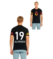 Galatasaray Orijinal Logo Baskılı Siyah Yetişkin T-Shirt İsme Özel
