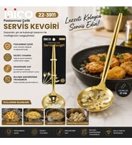 Metal Servis Kevgiri - 27 cm - Gold Renk