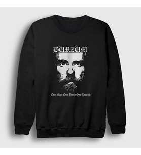 Presmono Unisex Siyah Legend Burzum Sweatshirt 23847tt