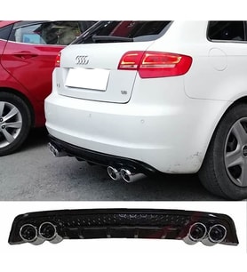 Audi A3 8P Difüzör Lüx Tip İthal Ultra Parlak Siyah Difizör