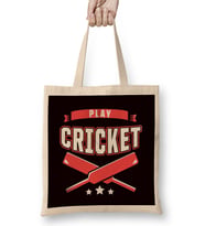 Play Cricket Player Coach Team Cricketer Wicket Ball Bez Çanta Uzun Saplı