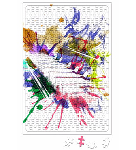 Renkli Piyano Müzik Notaları Puzzle 240 Parça Yapboz