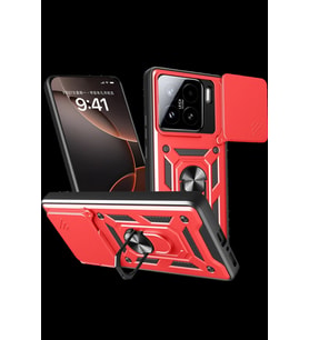 Pilelistore   Xiaomi Mi 15 Kılıf Pars Lens Yüzüklü Silikon - Kırmızı