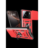 Pilelistore   Xiaomi Mi 15 Kılıf Pars Lens Yüzüklü Silikon - Kırmızı