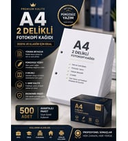 Premium A4 2 Delikli Fotokopi Kağıdı 500 Adet Dosya ve Klasör Uyumlu Yazıcı Kağıdı