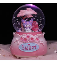 Sanrio kuromi Büyük Boy Püskürtmeli Müzikli Işıklı Kar Küresi