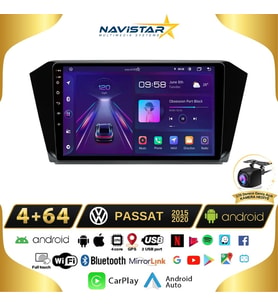 Passat B8 Kablosuz Carplay 4+64 GB Android 13 Navigasyon 10 Inç Multimedya Sistemi