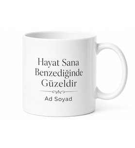 İsme Özel Benzersiz Yazılı Kupa Bardak Hediye Özel Tasarım Porselen Mug