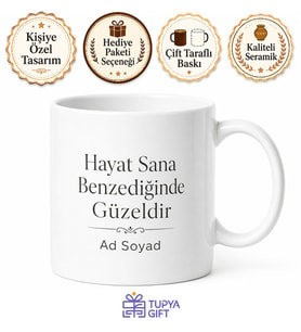 İsme Özel Benzersiz Yazılı Kupa Bardak Hediye Özel Tasarım Porselen Mug