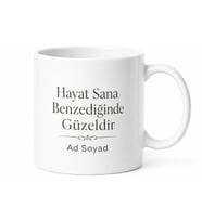 İsme Özel Benzersiz Yazılı Kupa Bardak Hediye Özel Tasarım Porselen Mug