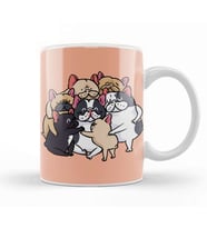 French Bulldogs Group Hug Kupa Bardak Porselen