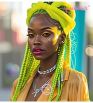 X-Pression Afrika Örgüsü ve Rasta İçin Sentetik saç  165GR-A22-NEONSARI-1