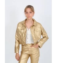 Kız Çocuk Gold Deri Ceket