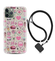 Apple iPhone 11 12 13 14 Pro Max Kılıf Boyun Askılı Silikon Donut Flamingo 1415