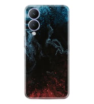 Vivo Y17S Kılıf Resimli Desenli Baskılı Silikon Red Blue Black Abstact 1386
