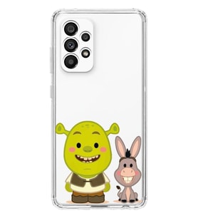 Samsung Galaxy A23 Uyumlu Shrek ve Eşek Tasarımlı Şeffaf Telefon Kılıfı