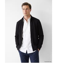 LCWAIKIKI Classic Siyah Dik Yaka Erkek Fermuarlı Sweatshirt