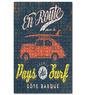 Cakapuzzle Sörf Tatili Afişi Desenli Görsel Puzzle Yapboz MDF (Ahşap) (120 Parça)