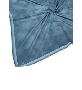 Ebruli Soft Pamuklu Desenli Eşarp - 95x95 cm (Lacivert)