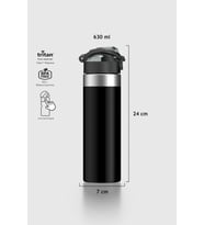 Renga Saga Metal Aksesuarlı 630 ml Tritan Matara 912053 Siyah