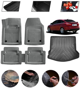 Ford Focus 4 Sedan Uyumlu Paspas Araca Özel Bagaj Havuzu MBS Gri