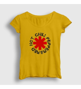 Presmono Kadın Sarı Logo V2 Red Hot Chili Peppers T-Shirt 107750tt (Sarı)