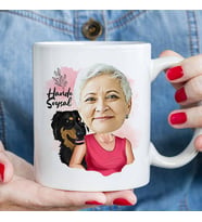 Kişiye Özel Köpekli Anne Karikatürlü Kupa Bardak