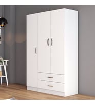 3 Kapılı İki Çekmeceli Geniş Gardrop Beyaz - GRD0501
