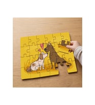 Aşık Sevimli Köpekler Tasarımlı 24 Parça Ahşap Çocuk Puzzle MPK0722