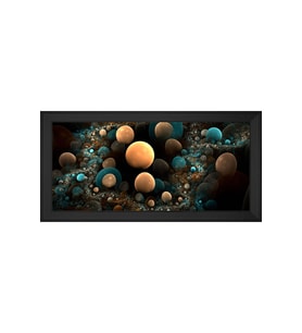 Soyut Şekiller Motifli Kanvas Tablo 80 x 110 cm Siyah Çerçeve