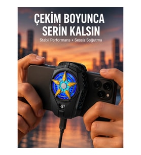 Mey İthalat® Oyunlar İçin Telefon Soğutucu – 65-85 mm Uyumlu, Dijital Ekranlı Yeni Nesil