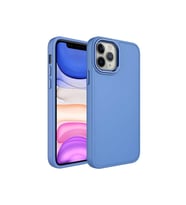 Apple iPhone 12 Pro Max Uyumlu Kılıf Metal Çerçeve ve Buton Tasarımlı Silikon Zore Luna Kapak (Koyu Lila)