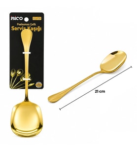 Metal Servis Kaşığı - 21 cm - Gold Renk