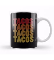 Retro Tacos Tacos Tacos Tacos Colorful Taco Lovers Kupa Bardak Porselen