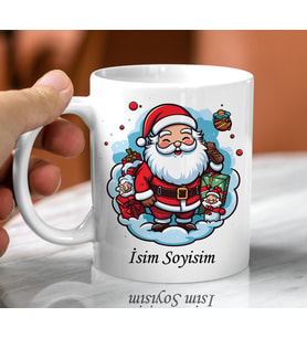 Kişiye Özel Yılbaşı Tasarımlı Beyaz Kupa