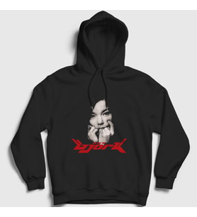 Presmono Unisex Siyah Müzik V2 Björk Kapüşonlu Sweatshirt 512617tt