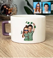 Kişiye Özel Karikatürlü Yeşil Beyaz Taraftar Sevgiliye Hediye Lüks Fincan Sevgililer Günü Hediyesi