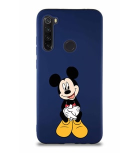 Xiaomi Redmi Note 8 Soft Premier Kapak Mickey Mouse-A Tasarımlı Silikon Kılıf - Lacivert (Şeffaf)