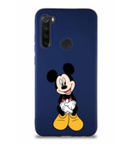 Xiaomi Redmi Note 8 Soft Premier Kapak Mickey Mouse-A Tasarımlı Silikon Kılıf - Lacivert (Şeffaf)
