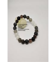 8 MM TURMALİN,DUMANLI KUVARS, LARVAKİT, LABRADORİT, AY TAŞI DOĞAL TAŞ BİLEKLİK