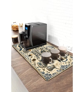 Valerine Life Barista Kahve Barı Matı 40x90cm Espresso Makinesi Çaycı Altlığı Mavi Barista