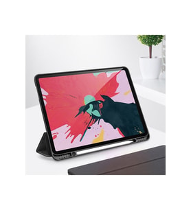 Galaxy Tab S7 FE LTE Kalemlikli Standlı Katlanır Tablet Kılıfı (Siyah)
