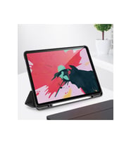 Galaxy Tab S7 FE LTE Kalemlikli Standlı Katlanır Tablet Kılıfı (Siyah)