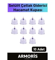 Yeni Nesil Selülit Çatlak Giderici Vakumlu 7 Numara Hacamat Kupası 10 Adet
